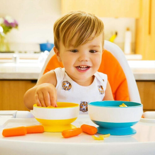 Stay Put Suction Bowl,Yellow, Green & Blue 3 Pack 2