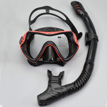 Snorkel Set Dry Top Mask Antifog Panoramic Hard Glass
