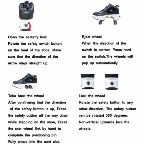 Ice Skates With Pulleys Multifunctional Deformation EU 34 1