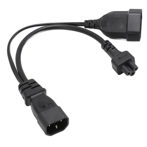 Separatore a Y da IEC C14 a C5 0.32m 1ft Nero EU4.0 1