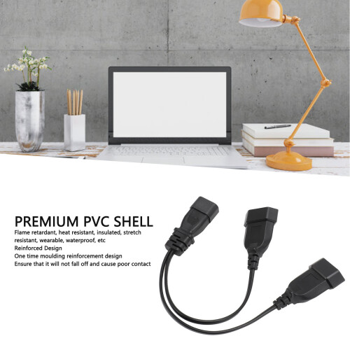 Negro IEC320 C14 1x2 EU4.0 Cable divisor en Y 0.32m 2