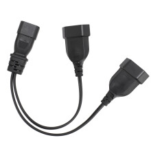 Negro IEC320 C14 1x2 EU4.0 Cable divisor en Y 0.32m