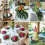 60 Pack Artificial Leaves in 6 Different Types Enthur, Imitation Tropical Plant Leaves for Table Dec 3