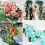 60 Pack Artificial Leaves in 6 Different Types Enthur, Imitation Tropical Plant Leaves for Table Dec 4