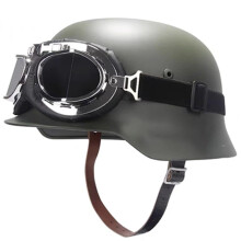 Ww2 German M35 Steel Helmets with Safety Glasses, Leather Lining, for Airsoftball CS Helmet/C