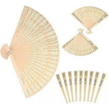 Sandalwood Fan Set of 10 Pcs Hand Fans Abanicos De Mano Fans for Weddings Hand Fan Foldable Abanicos