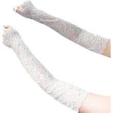 1 Pair Ice Silk Lace Sun Protection Sleeve Gloves Summer Lace Thin Ice UV Arm Sleeves Sun Protection
