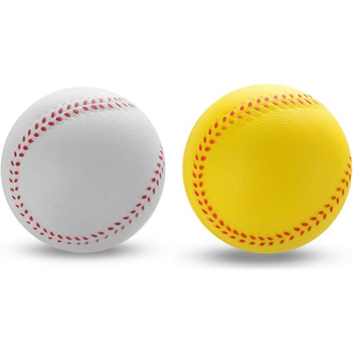 Soft  Leather Baseball Balls Elastic Soft Solid Wear Resistant Base Batting Practice Bat white 9cm 2