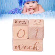 Baby-Monatsmeilensteine aus Holz – Kleinkind-Altersblöcke, Baby-Wachstums-Photografie-Requisiten