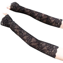 1 Pair Ice Silk Lace Sun Protection Sleeve Gloves Summer Lace Thin Ice UV Arm Sleeves Sun Protection