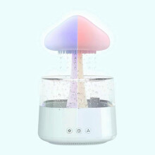 Cloud Raindrop Humidifier Colorful Mushroom Rainforest Aroma Diffuser White with Remote Control