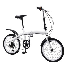 20 Inch Adult Folding Bike 7 Speed White City