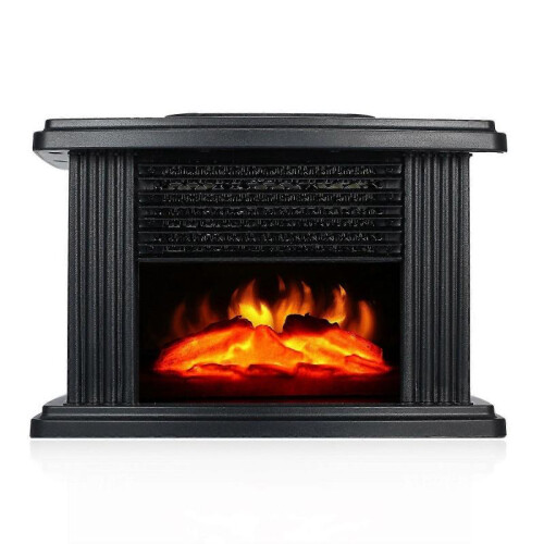 Desktop warm air heater smokeless simulated flame heater with remote control