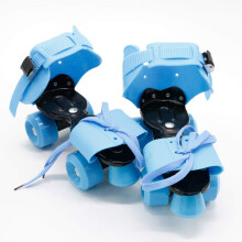 Adjustable Roller Skates, Two Wheeled Double Row 4WD Roller Skates for Kids (Blue)