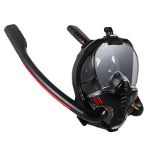 Snorkeling Equipment, Diving Mask, AntiFog Full Face Breathing Masks for Adults Black LXL