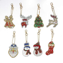 DIY Keychain Diamond Drawing Christmas Gift Diamond Sticker Embroidery Double -sided Drill Acrylic K