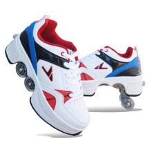 4 Wheel Adjustable Quad Roller Skates Outdoor Gymnastics Fashion Trainers, Inline Skate, 40