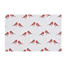 Durable Robin Printed Cotton Placemats - Set of 4 - Red