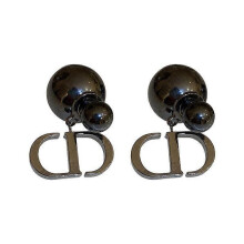 Black letter pearl earrings women's autumn earrings niche design high-end unique earrings 2022 new