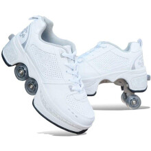 Roller Skates First Walking Shoes, 2in1 Shoes with Wheels, White42