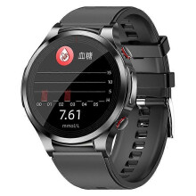 Black Smart watch with blood sugar, blood oxygen, heart rate, electrocardiogram monitoring, waterpro