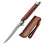 Knife Small Compact Folding Tanto Neck Wood Handle 1