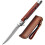 Knife Small Compact Folding Tanto Neck Wood Handle 2