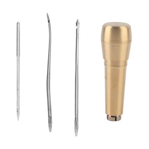 Kit de punzón para coser cuero, mango de latón, 65mm 1