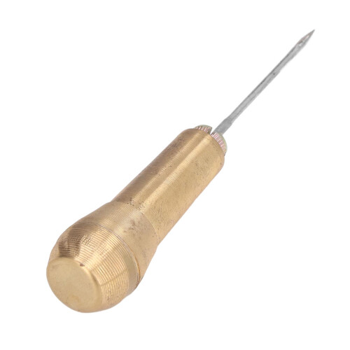 Kit de punzón para coser cuero, mango de latón, 65mm 2