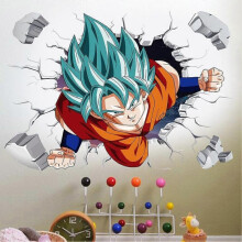 Two cartoon Seven Dragon Ball false window wall stickers, background wall decoration wallpaper of Mo
