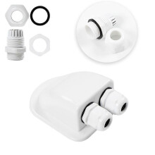 2 Pcs Double Wire Entry Gland Box Solar Panel Roof Wire Entry Gland Box Cable Motorhome White Double
