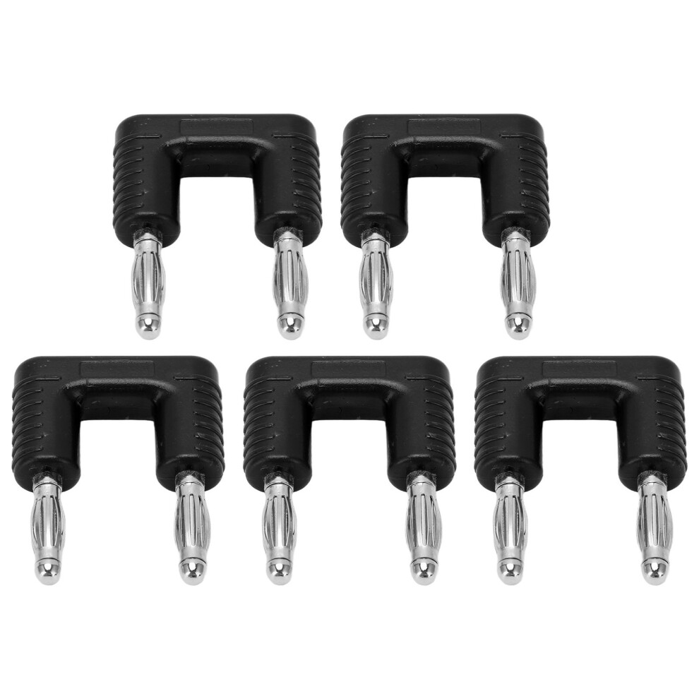 5Pcs J.20004 Banana Dual Plug Spacing 19Mm Copper Nickel Plated Black 4681333000378