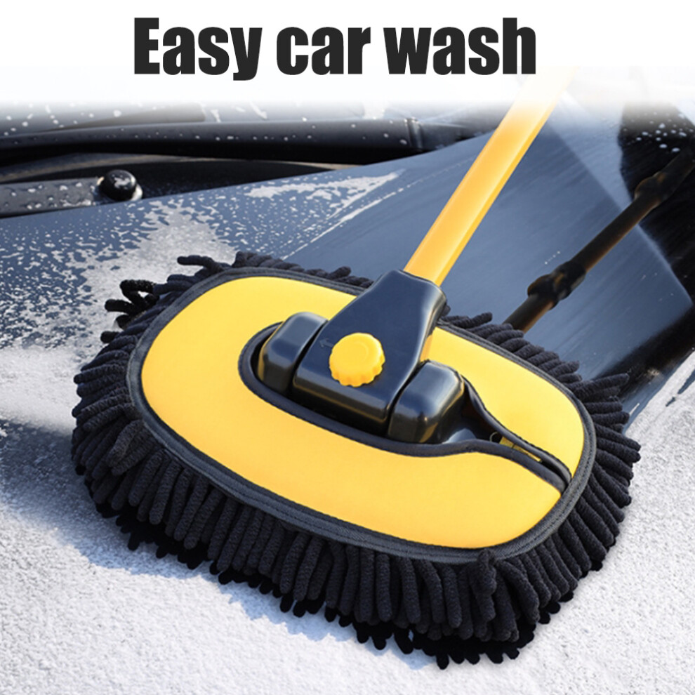 Elbow Chenille Car Wash Brush Telescopic 102Cm & Black/Yellow 7631333000929
