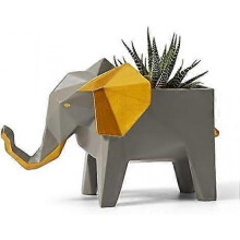 Art Elephant Planter Pot Statue Arts Gift Figurine Resin Sculpture Decor 17.5cm