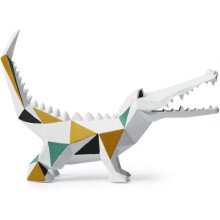 Art Crocodile Decoration Animal Statue Figurine Arts Resin Sculpture Gift 27cm