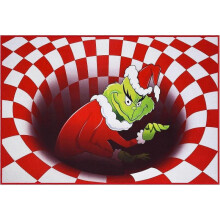 Illusion Doormat,Christmas Non-Slip Visual Door Mat,for Christmas Indoor Outdoor Home Party (Red 50X