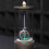 Handmade Ceramic Backflow Incense Holder with LED Lights and Acrylic Windproof Lid, for Home Decor, 1