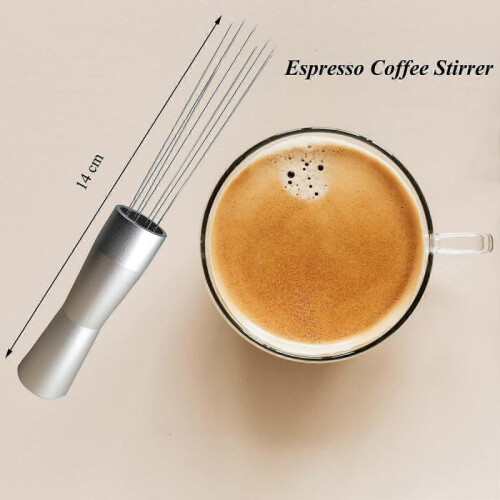 Espresso Tamper Coffee Stirrer WDT Tool, Needle Type Distributor(Silver) 1
