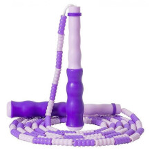 Bamboo jump rope for adults children's soft bead weave rope soft bead jump rope (purple)