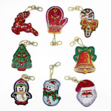 DIY Keychain Diamond Drawing Christmas Gift Diamond Sticker Embroidery Double -sided Drill Acrylic K