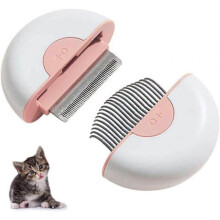 2 in 1 Pet Comb, Mini Cleaning and Massage Comb for Long and Short Haired Pets, Stainless Steel Pin