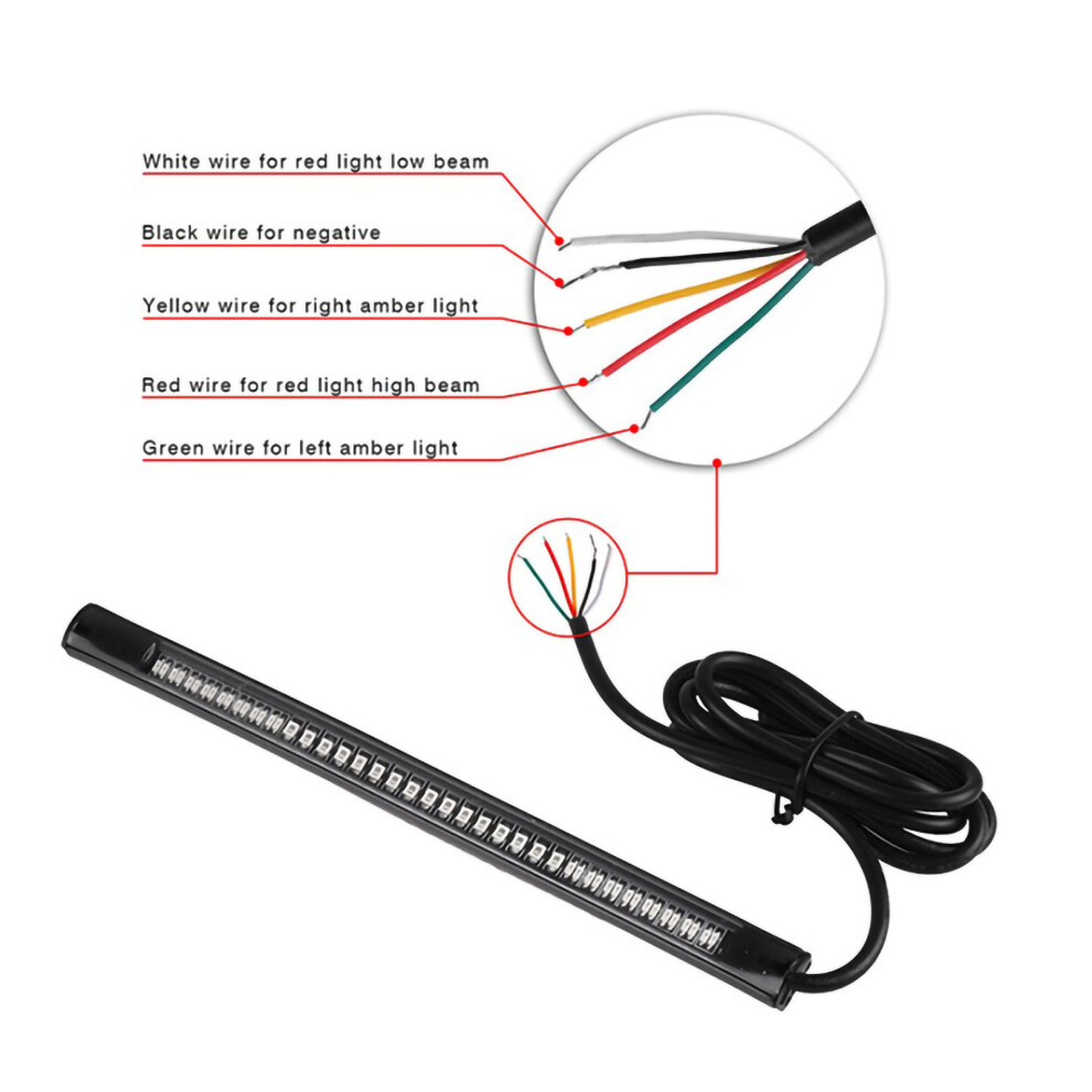 48Smd Waterproof Motorcycle Led Turn Signal & Reversing Strip 12V Light 8381333007020