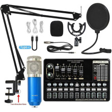 Live sound card mobile phone equipment computer recording capacitor microphone live broadcast