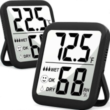 2 Pack Max Indoor Thermometer Hygrometer Humidity Meter Temperature and Humidity Monitor with Dual S