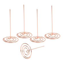 5PCS Rose Gold Rubber & Iron Receipt Holders, 15.3x7.2cm