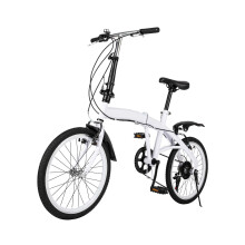 White Folding Bike, 20 Inch Adult Folding Bike, Folding Bike, 6Speed Folding Bike, Camping City Bike for Adults People, , , Men and Women