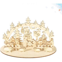 christmas Ornaments Wooden nativity scene Desktop DIY Christmas Festival decoration Gifts for Home O