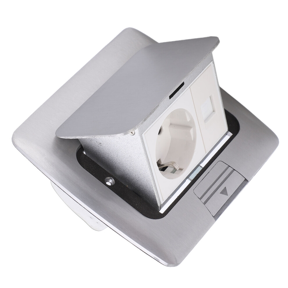 Waterproof Aluminum Alloy Floor Socket 250V 16A Embeded Silver Ip40 7681333012866