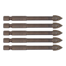 5Pcs Cross Drill Bits 1/4in Hex Shank, 8mm Carbide Glass Tile Concrete