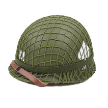 Ww2 Us Army M1 Helmet Replica with Mesh/Canvas Chin Strap DIY Painting, Wwii Military Equipment for Airsoftball CS Game